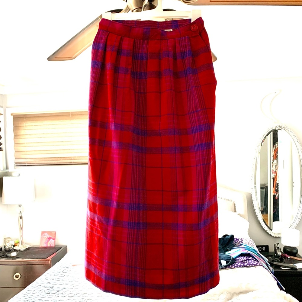 Authentic Miss Pendleton Wool Plaid Skirt Vintage